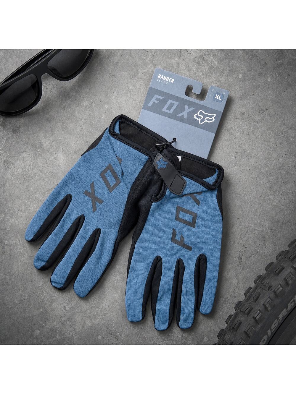 Fox Racing Ranger Gel Full Finger MTB Cycling Gloves Dark Slate L XL NWT